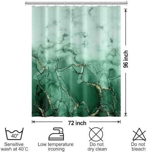 Green Extra Long Waterproof Shower Curtain 72x96 inches