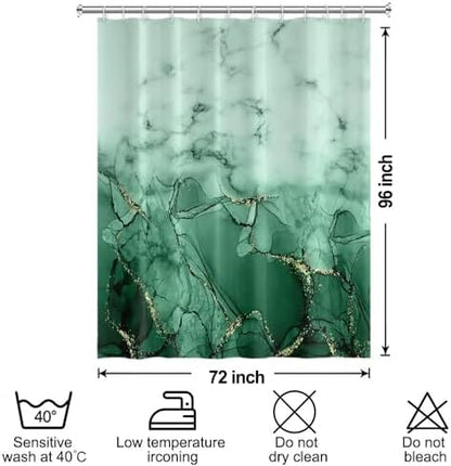Green Extra Long Waterproof Shower Curtain 72x96 inches