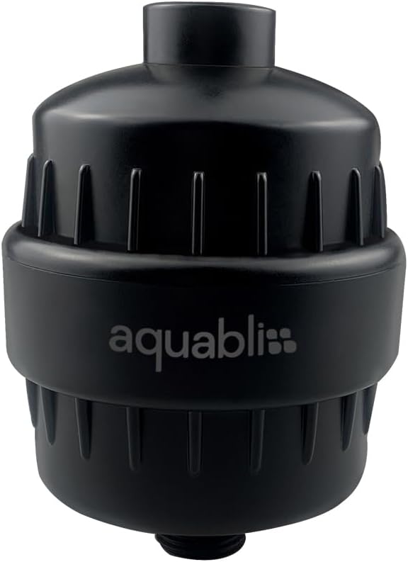 Aquabliss SF100 Daily Revitalize Shower Filter - Matte Black | Reduces chlorine, sediment & heavy metals. Vitamin C infusion designed for sensitive, eczema-prone skin. No tools needed
