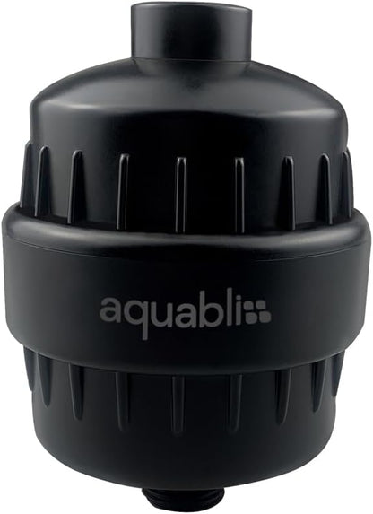 Aquabliss SF100 Daily Revitalize Shower Filter - Matte Black | Reduces chlorine, sediment & heavy metals. Vitamin C infusion designed for sensitive, eczema-prone skin. No tools needed