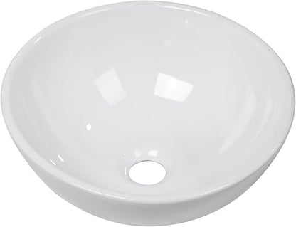 Vessle Sink Round - Beslend 13 Inch White Ceramic Bathroom Sink Egg Oval Shape Porcelain Above Counter Modern Art Sink