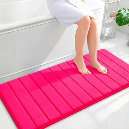 OLANLY Memory Foam Long Bathroom Rugs Runner 47x24, Super Soft Absorbent