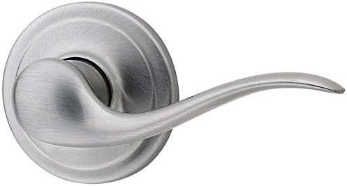 Kwikset Tustin Interior Passage Door Handle, Lever For Closet and Hallway Doors, Reversible Non-Locking Handle Lever, Satin Chrome, 1 Count (Pack of 1)