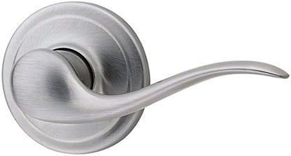 Kwikset Tustin Interior Passage Door Handle, Lever For Closet and Hallway Doors, Reversible Non-Locking Handle Lever, Satin Chrome, 1 Count (Pack of 1)