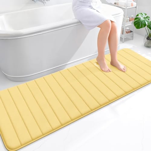 OLANLY Memory Foam Long Bathroom Rugs Runner 70x24, Super Soft Absorbent
