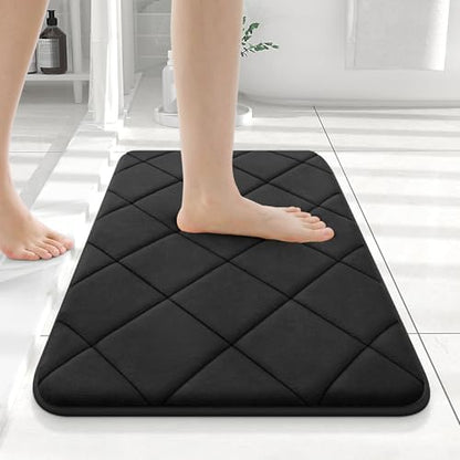 OLANLY Memory Foam Bath Mat 24x16, Ultra Soft and Absorbent Bathroom Rugs
