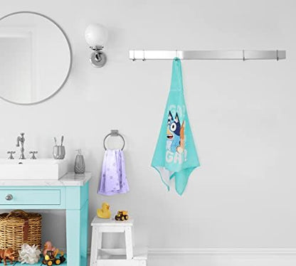 Jay Franco Bluey Bingo Cartoon Kids Hooded Towel Bath Wrap, Blue