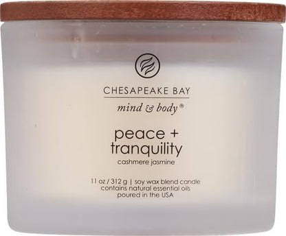 Chesapeake Bay Candle Scented Candle Peace + Tranquility (Cashmere Jasmine) 3-Wick Coffee Table Jar,(Pack of 4)