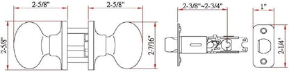 Design House 750489 Egg Passage Hall and Closet Door Knob Satin Nickel
