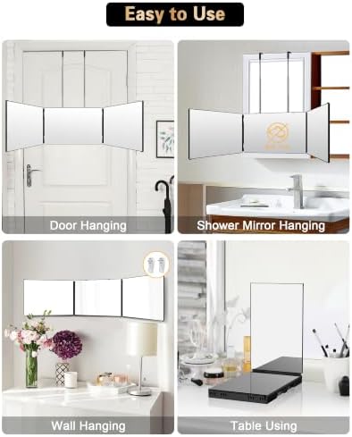 JUSRON 360 Viewing Angle Self Hair Cutting Mirror Shower Mirror