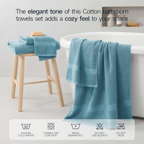ecolook Ultra Soft 6-Piece Towel Set, 100% Cotton