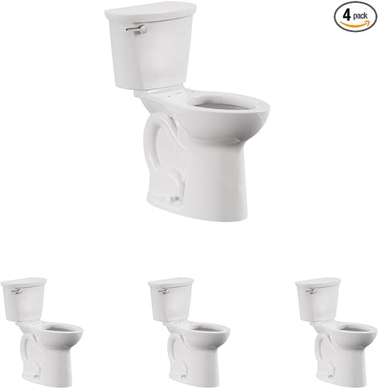 American Standard 215TA104.020 Cadet PRO Two-Piece Toilet, Seat not Included, Extra Tall Height, Left-Hand Trip Lever, 12-Inch Rough, Elongated Front, White, 1.28 GPF (Pack of 4)