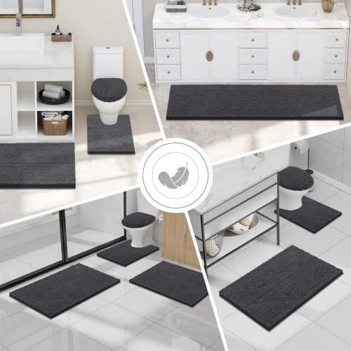 Smiry Bathroom Rugs 32X20, Luxury Chenille Extra Soft Absorbent Bath Mat