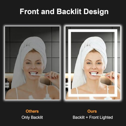 32x24 LED Bathroom Mirror with Lights, Lighted Vanity Mirror for Wall