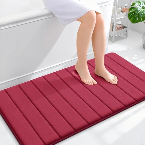 OLANLY Memory Foam Long Bathroom Rugs Runner 44x24, Super Soft Absorbent