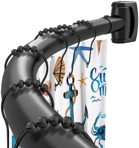 Black Curved Shower Curtain Rod 33-78 Inches Adjustable Splicing Design Need To Drill Shower Rods Curved Round Bowed Rust proof, Premium Stainless Steel Shower Curtain Rod for Bathroom, Bathtub, Stall