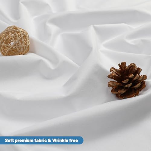 2 Pack Water-Repellent Fabric Shower Curtain Liner, 48x72 White