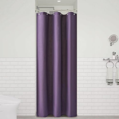 Naturoom Linen Shower Curtain 36x72 Inch for Bathroom Purple 1 Panel