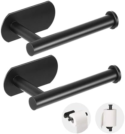 JOPOFI Self Adhesive Toilet Paper Holder - Matte Black（2 Pcs）