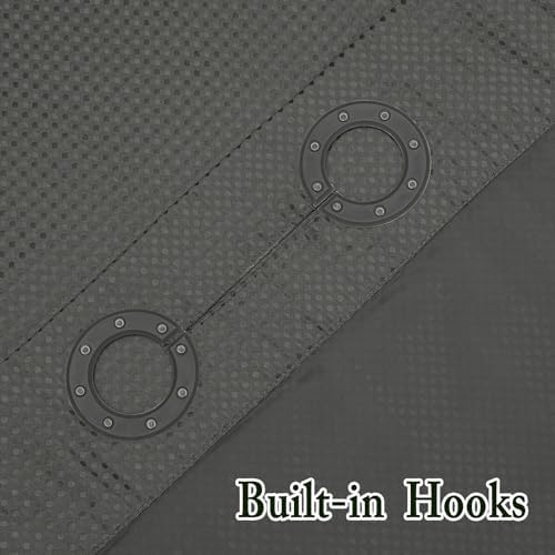 Gibelle No Hook Cloth Charcoal Grey Shower Curtain with Liner, 36x74