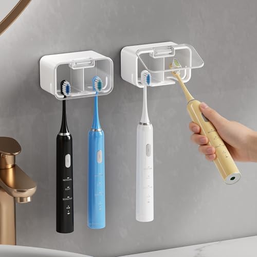 MOPMS Toothbrush Holders for Bathrooms with 2 Slot Independent Compartment