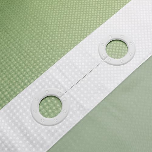 Gibelle No Hook Cloth Ombre Sage Shower Curtain with Liner, 72x74
