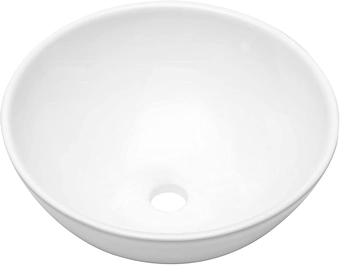 Mocoloo Oval Vessel Sink - 13'' x 13'' Bathroom Sink Countertop Oval Shape Small Ceramic Bathroom Sinks Above Counter White Porcelain Art Basin