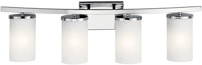 Kichler Crosby 31" 4 Light Vanity Light Satin Etched Cased Opal Olde Bronze®