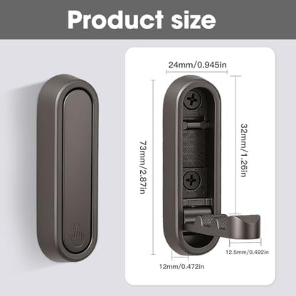 Dntorx Folding Wall Hooks, 2 Pack, Grey, Zinc Alloy, Heavy Duty Coat Hooks