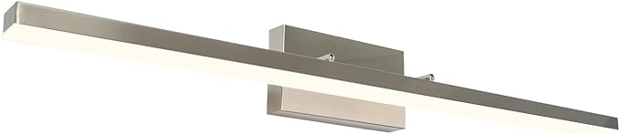 36-Inch Modern LED Bathroom Lights Fixtures, Dimmable 36W 3000K Warm White Makeup Vanity Lighting, Brushed Nickel Vanity Light, Adjustable Bathroom Light Bar Over Mirror