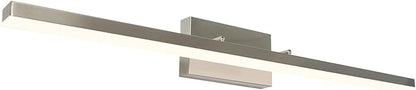 36-Inch Modern LED Bathroom Lights Fixtures, Dimmable 36W 3000K Warm White Makeup Vanity Lighting, Brushed Nickel Vanity Light, Adjustable Bathroom Light Bar Over Mirror