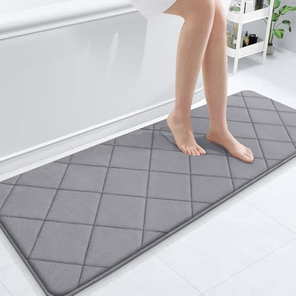 OLANLY Memory Foam Bath Mat 59x20, Ultra Soft and Absorbent Bathroom Rugs