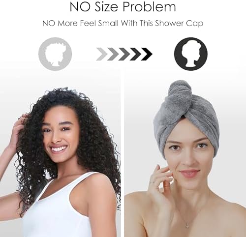 TENSTARS Hair Towel Wrap for All Hair Types, 5 Pack Microfiber Turban