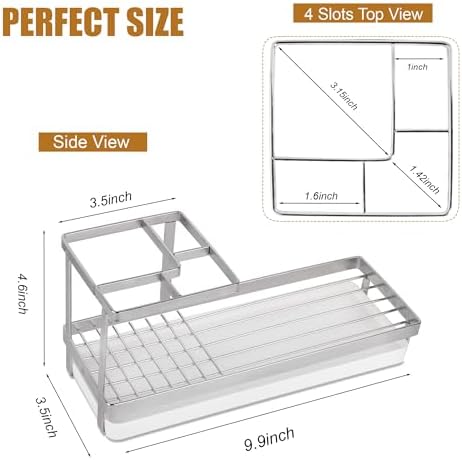 Toothbrush Holders Toothpaste Organizer Bathroom Accessories, Silver