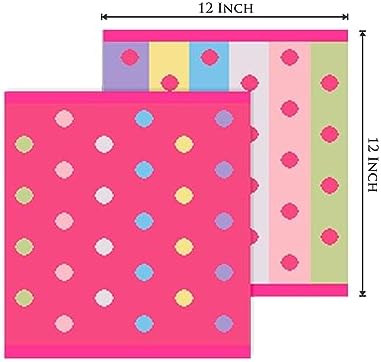 ORIGINAL KIDS Wash Cloth - 100% Cotton Set of 12 Pink Multicolor Washcloths