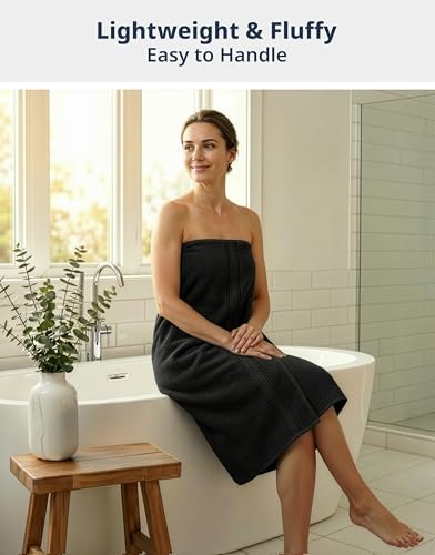 LANE LINEN Large Bath Sheet Set Oversized Soft Absorbent Quick Dry - Black