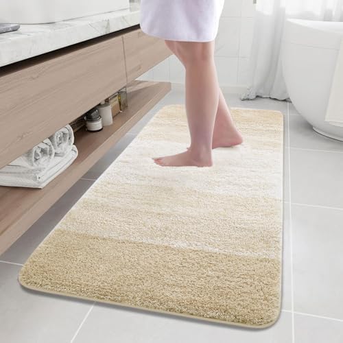 Arotive Microfiber Bathroom Rugs, Shaggy Soft Absorbent Bath Rug, 59x24