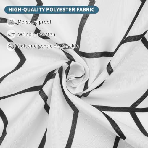 Modern Black and White Chevron Shower Curtain, 36" W x 72" L