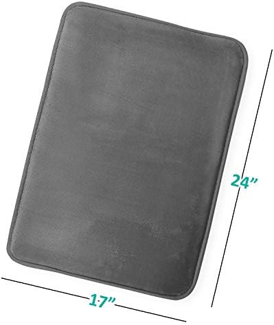 Clara Clark Bathroom Rugs, Velvet Memory Foam Bath Mat, Non-Slip, Machine Washable Bath Rugs - Dries Quickly, Ultra Soft Plush Bath Mats for Bathroom, 17 x 24, Grey