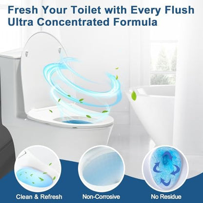 Msvvko Toilet Bowl Cleaner Tablets 60 Pack Blue Drops Tank Cleaner Septic-Safe for Daily Maintenance