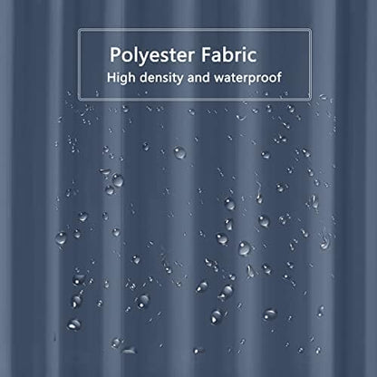 LLSCL Blue Fabric Shower Curtain Liner with Bottom Counterweight, Waterproof Hotel Quality, 72 x 72 Machine Washable