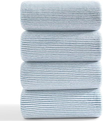 4 Piece Bath Towel Set 35"x70"Oversized Bath Towel for Bathroom Ultra Soft Fluffy Extra Large Bath Sheet Luxury Premium Bathroom Towel Highly Absorbent Quick Dry Shower Towel for Hotel Spa,Lake Blue