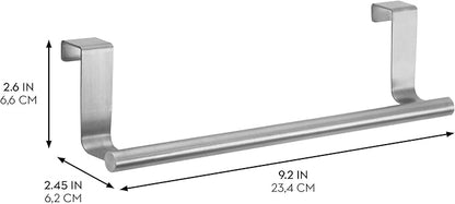 iDesign Stainless Steel 9-inch Over-the-Cabinet Towel Bar - Set of 2 - Brushed
