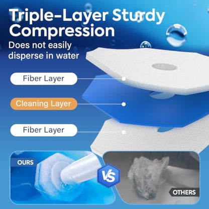 100 Pcs Disposable Toilet Cleaner Refill Pads, Universal Toilet Bowl Brush Replacement Heads, Durable Deep Cleaning Refills, Fresh Scent Bathroom Cleaning Supplies