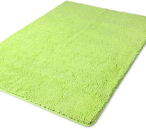 Yeaban Chenille Apple Green Bathroom Rug 40"x60",Non-Slip Rubber Backing