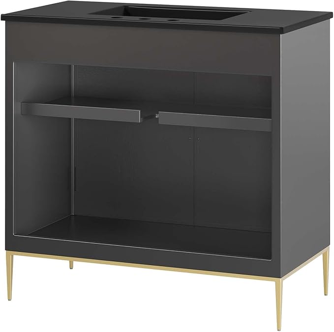 Modway Awaken Bathroom Vanity Cabinet, 36", Black Black