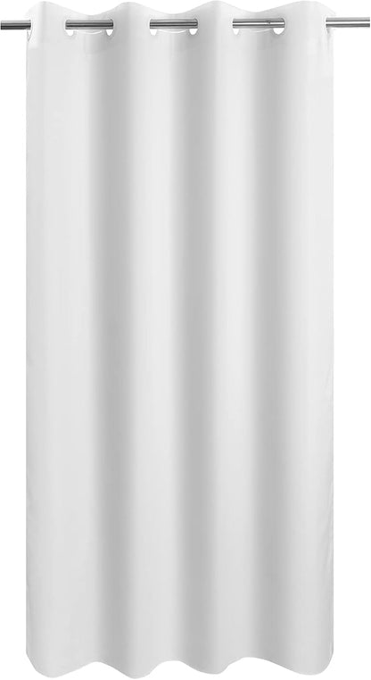 River Dream No Hook Stall Shower Curtain or Liner Microfiber White, 54x80 | Waterproof Fabric Shower Curtain Set, Bottom Magnets, Soft & Machine Washable, 54W x 80H