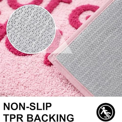 Hot Girl Shower Pink Bath Mat, Cute Tufted Bathroom Rug 30''x20''