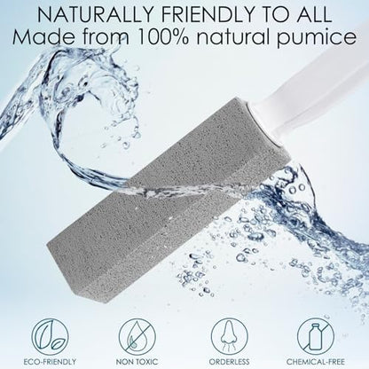12 Pack Pumice Stone Toilet Bowl Cleaner with Extra Long Handle, Pumice Stone for Toilet Cleaning Toilet Stain Remover Heavy Duty Pumice Toilet Scrubber Brush Removes Hard Water Stains Limescale