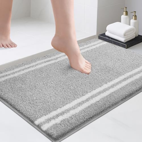 PURRUGS Bathroom Rug, Bath Mat, 20" x 30", Light Grey